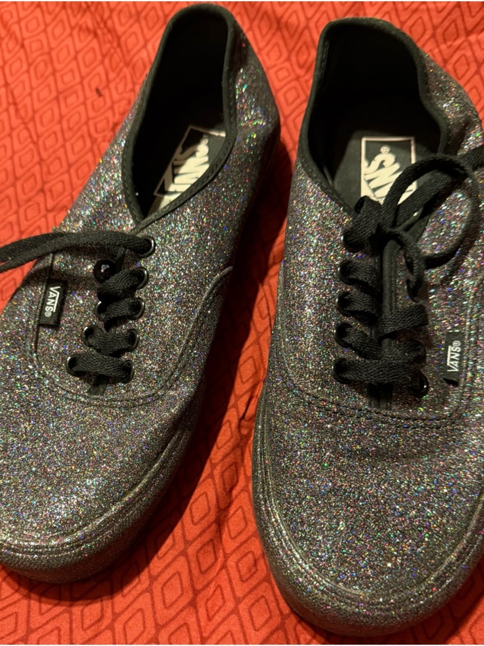Vans Glitter Low-Top Sneakers - Black Multi-Glitter
